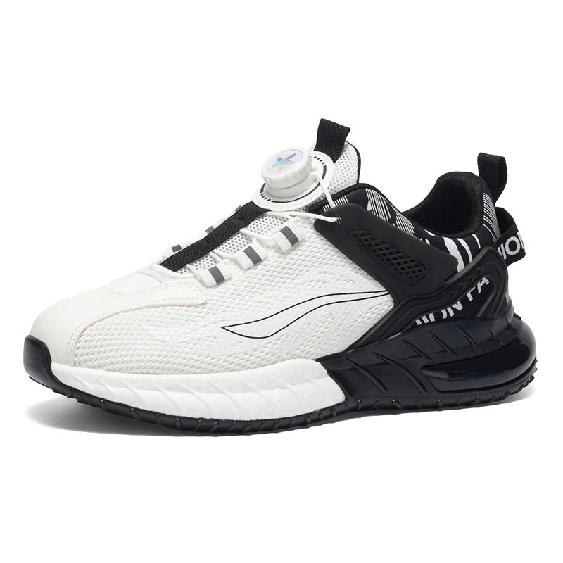 Men's rotating buckle sports casual shoes four seasons breathable lightweight outdoor running shoes student basketball sneakers