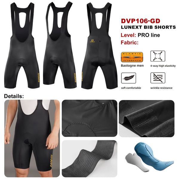 ខោជិះកង់បុរស DAREVIE Italty Elastic Interface® 80kg/m³ Pad Bretelelle ខោជិះកង់បុរស 5.0 មួយដុំគ្មានថ្នេរ