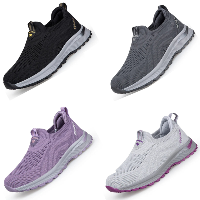 Slip on Walking Shoes for Men Women Breathable Mesh Sneakers Lightweight Non-Slip Casual Athletic Sports Shoes for Elderly
