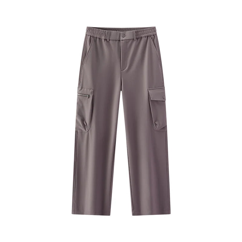 Semir Women Pants Fleece Lined Wide Leg Urban Workwear Style Street Style Drawstring Waist 2026 Winter Comfort Fit