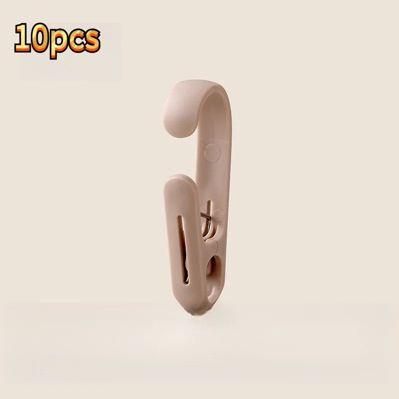 10pcs Multifunctional Clip Kitchen Storage Hook Curtain Clip Cosmetic Hanging Plastic Clip Home Storage Hook Wall Hook,bathroom