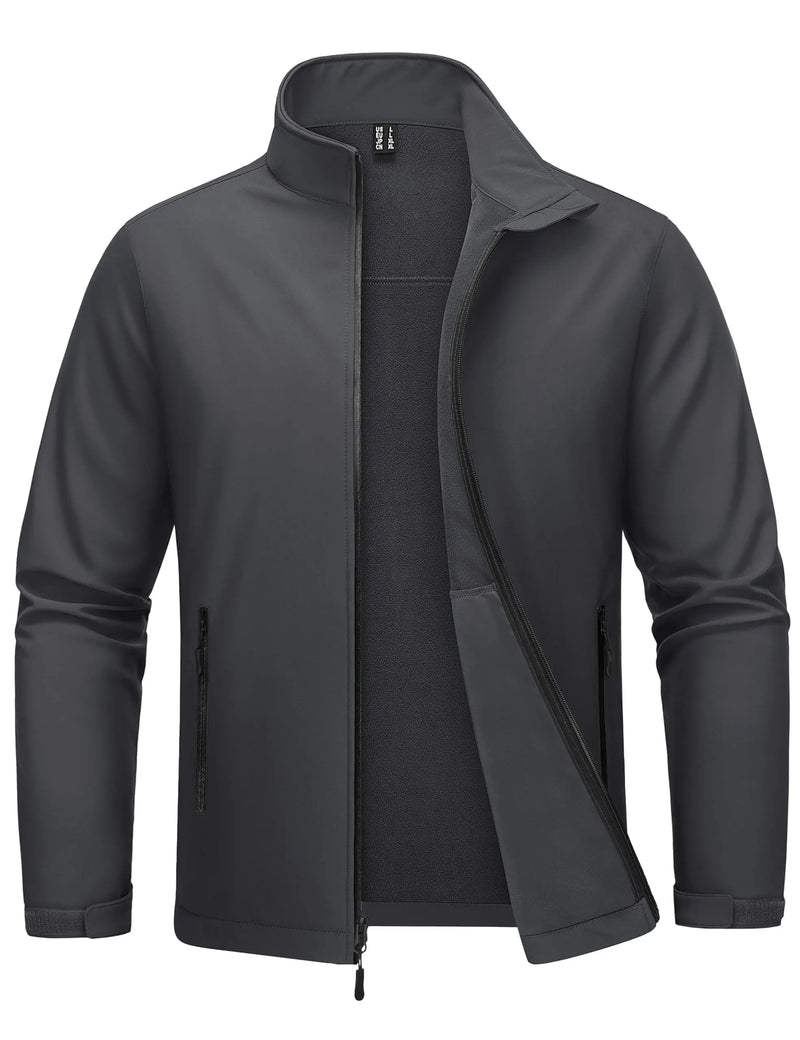 TACVASEN Men's Softshell Fleece Lined Waterproof Jacket Winter Thermal Trekking Waterproof Rain Coat For Outdoor Hiking Jackets