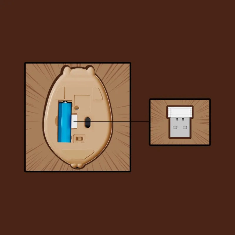 Akko 2.4G Wireless Mouse Cute Cat Capybara Theme Creative Mouse Ergonomic Optical 1200DPI Mini Mice For Office Gaming Mouse