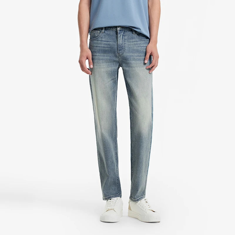 Semir Men Jeans Stretch 2026 Vintage Washed Straight Urban Casual Everyday Style Soft Comfortable Daily Wear Trendy Versatile