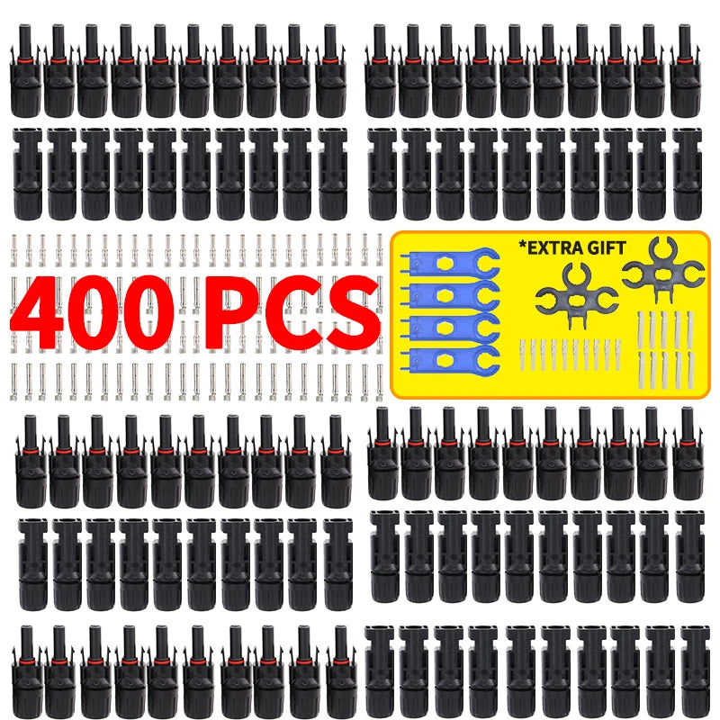 Free shipping 600/400/200/100/10 Pcs DC Solar Connector 1000V30A Panel Stecker Connectors Kit for Cable 2.5/4/6mm2