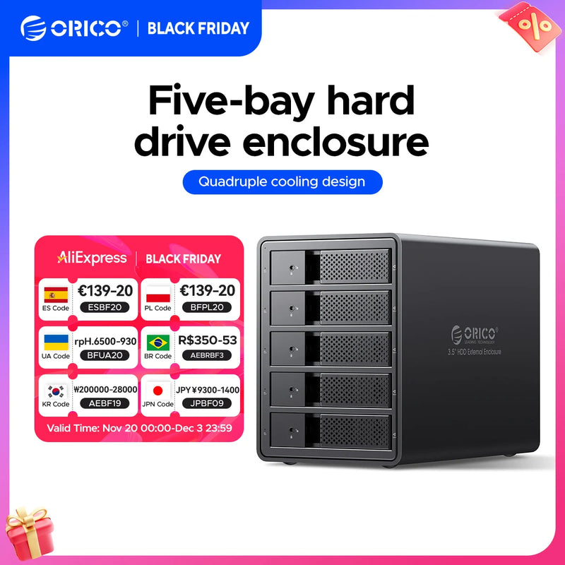 ORICO 95 Series Multi Bay 3.5'' SATA to USB3 HDD Docking Station HDD Enclosure Aluminum HDD Case for Altcoins Mining