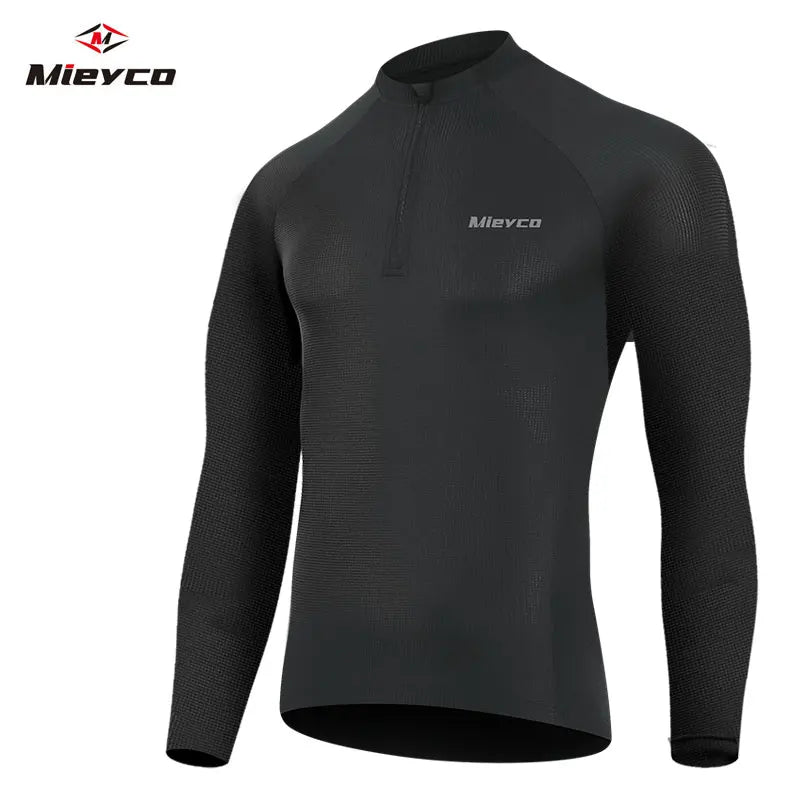 Men's Long Sleeve Reflective Cycling Jersey, Slim Fit Quick Dry Breathable With Rear Pockets for MTB Road Bike Riding Maillot