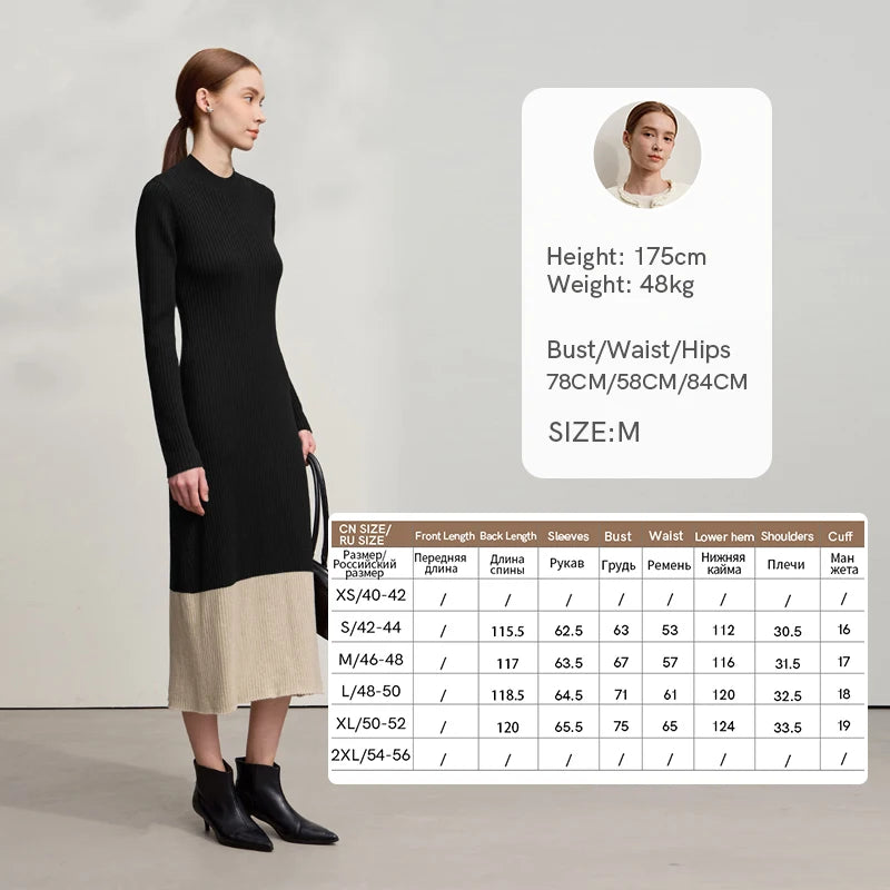 រ៉ូប Amii Womens រដូវរងាឆ្នាំ ២០២៥ រ៉ូបថ្មីឆើតឆាយបែបកអាវពាក់កណ្តាលអណ្តើក រ៉ូបស្លីមប៉ាក់ធម្មតាសម្រាប់ស្ត្រី ១២៥៤៤១៣៧