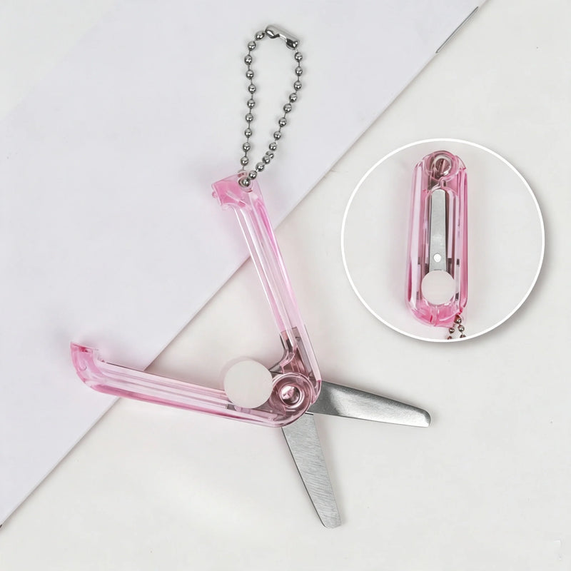 1pc Portable Retractable Mini Scissors Keychain, Lightweight Craft Cutting Pendant, Bag Charm Gift for Friends Classmates.