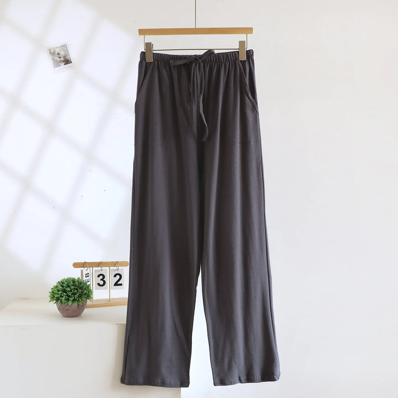 ខោគេងសម្រាប់ស្លៀកគេង ខោ pajama កូរ៉េ 100% កប្បាស ខោសម្រាប់ស្ត្រី រដូវផ្ការីក រដូវស្លឹកឈើជ្រុះ ខោ pajama ខោសម្រាប់ស្ត្រី
