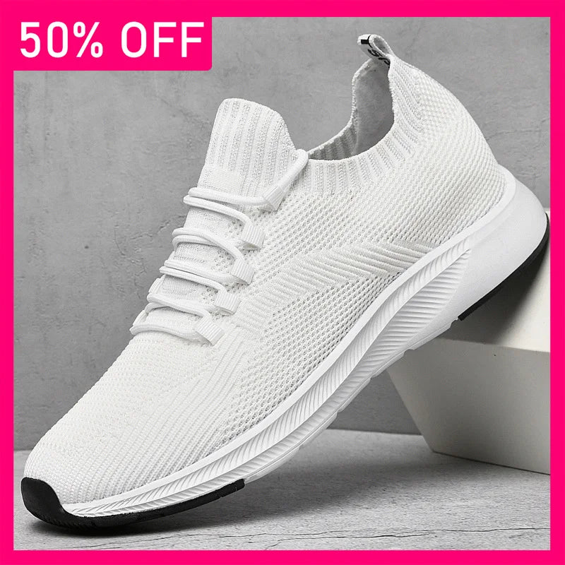 Men Walking Shoes Trendy Mesh Breathable Comfort Summer Running Shoes 2026 New Height Increasing Soft Soled Tennis Shoes for Men