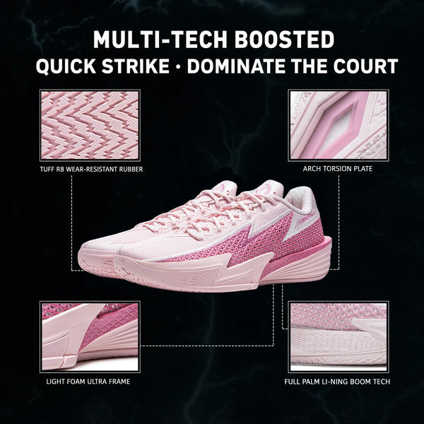 ស្បែកជើងបាល់បោះបុរស Li-Ning WADE FLASH 2 លើទីលាន BOOM មានទ្រនាប់ទន់ មានខ្យល់ចេញចូលបានល្អ ស្បែកជើងប៉ាតា LiNing មានស្ថេរភាព ABPV013