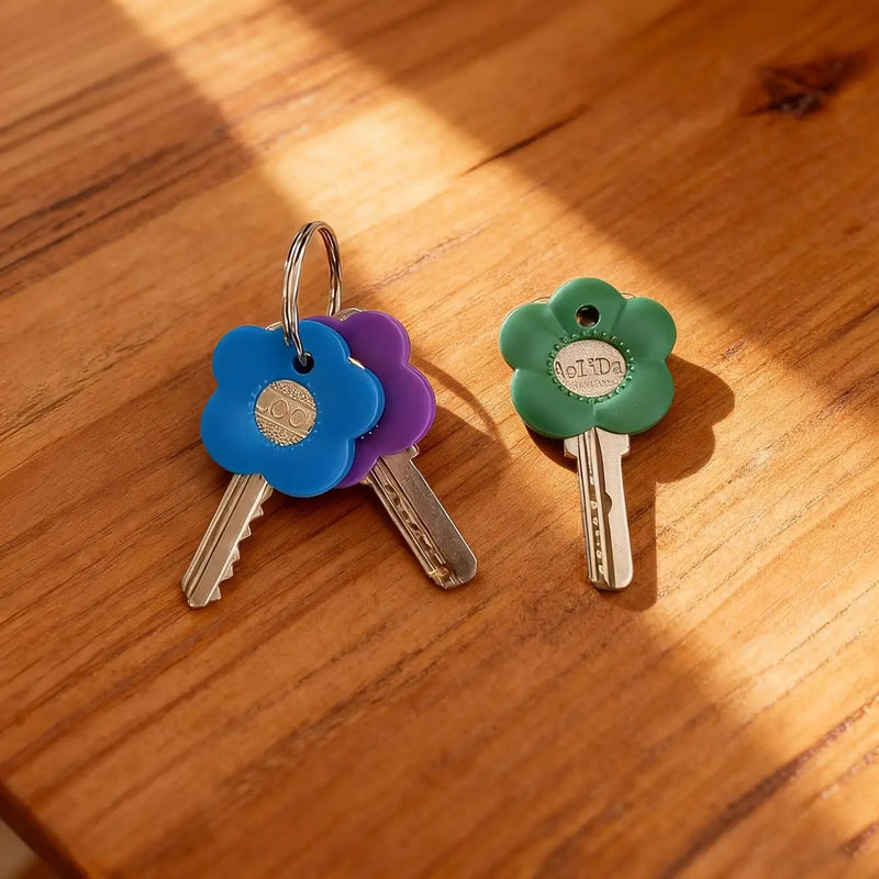 6pcs Colorful Retractable Keychains, 3cm Silicone Labels for Key Identifier, Home/Office Use
