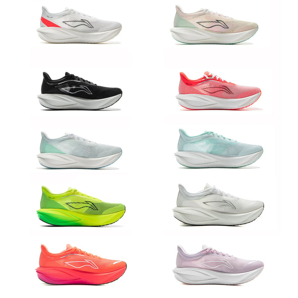 ស្បែកជើងរត់ប្រណាំង Li-Ning សម្រាប់នារី FEIDIAN 5 CHALLENGER ស្បែកជើងកីឡាប្រភេទកាបូន-ហ្វាយប័រ បន្ទះប៊ូម ខ្នើយ មានខ្យល់ចេញចូល ARMV002