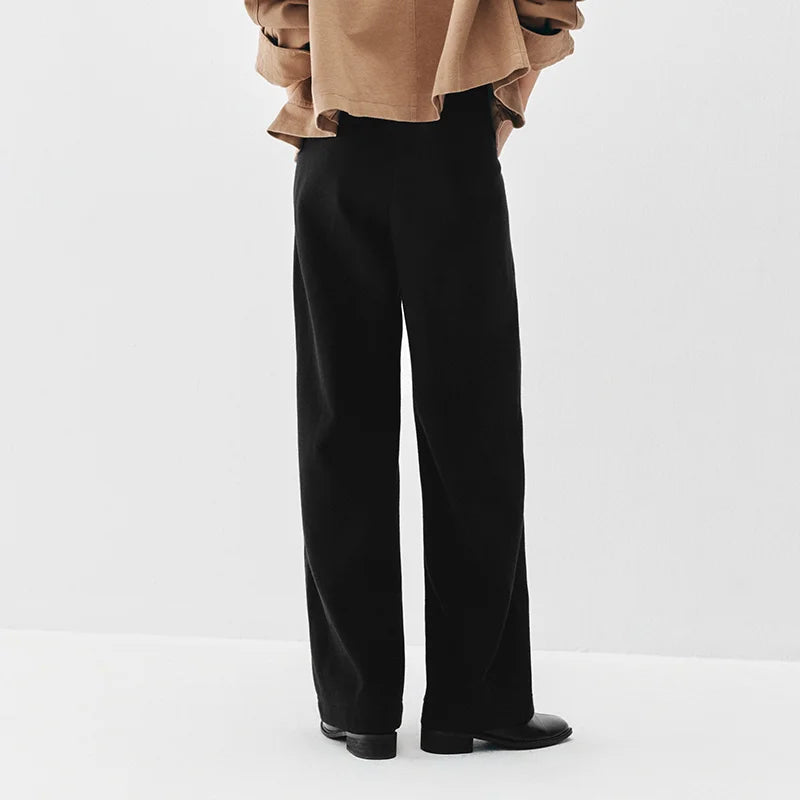 Semir Women Pants Fleece Lined Panelled Design Loose Fit Barrel Leg Elastic Waist Minimal Style Everyday Style 2026 Winter