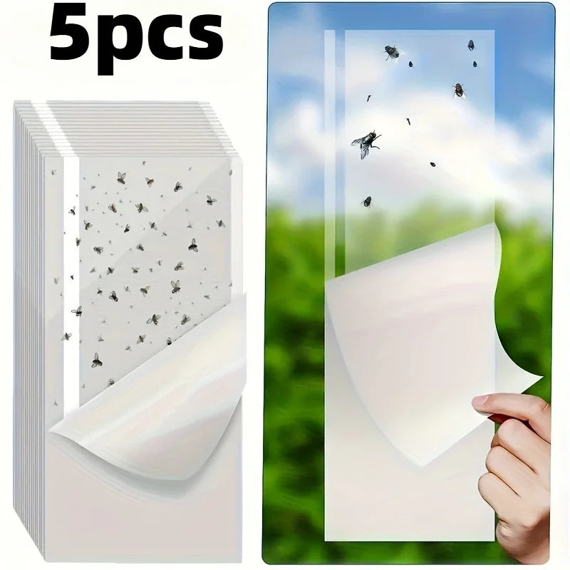 5/10pcs Indoor Window Fly Traps, Transparent Fly Trap Window Fly Stickers, Sticky Window Insect Catcher for Indoor Use Indoor.