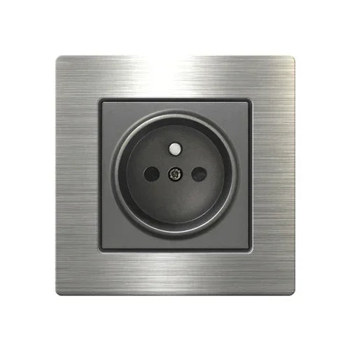 Metal grey Eu wall light switch,Stainless steel universal usb rechargeable electrical socket,220V dimmer speed control switch
