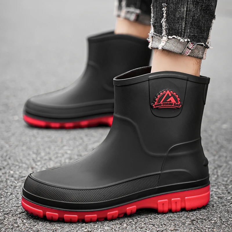 Men's rain boots four seasons new waterproof non-slip comfortable outdoor fishing shoes fashion Joker garden casual rain boots