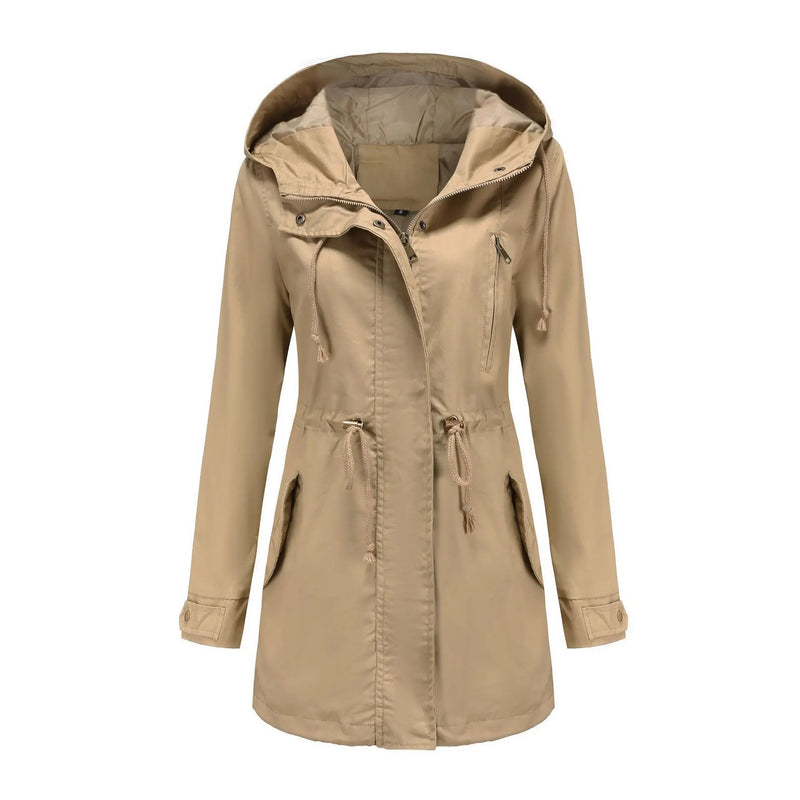 2026 Women Burgundy Hooded Jacket, Green Long Sleeves Windproof Jackets Fashion Casual Coat Black Blue Coffee Khaki S-4XL