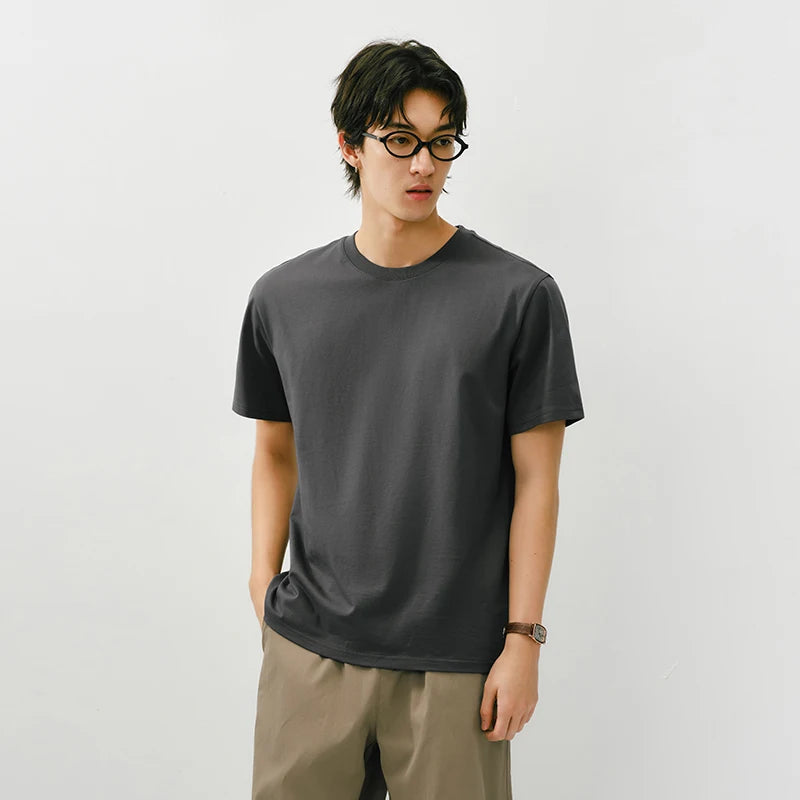 Semir Casual Tshirt Men 2026 Spring Cotton Solid Inner Layer Print Casual O neck Tshirts Basic Tops