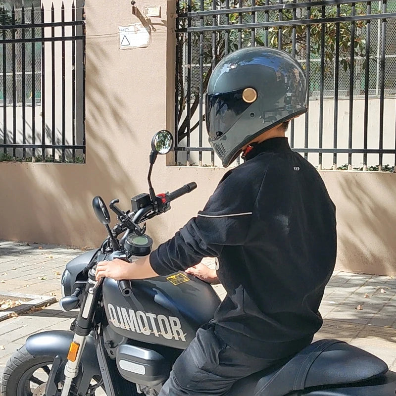 ORZ-MY83 Retro motorcycle helmet, retro coffee racing, full face, DOT certification, JET