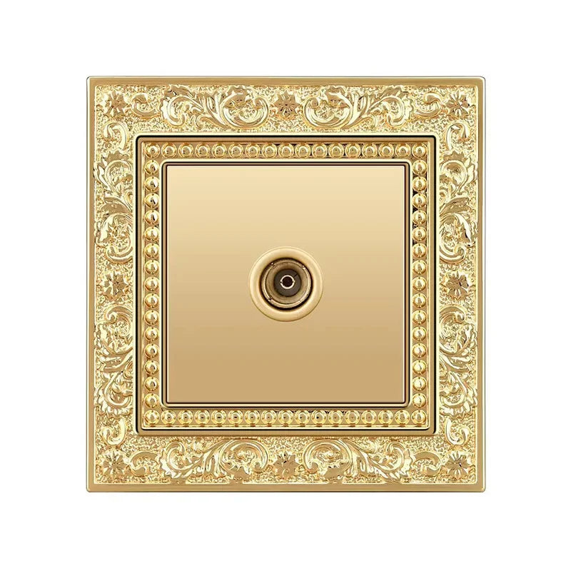 Luxury Vintage Push Button Switch 1/2/3/Gang 2Way,EU France Standard copper Wall socket,Universal light home switch power outlet
