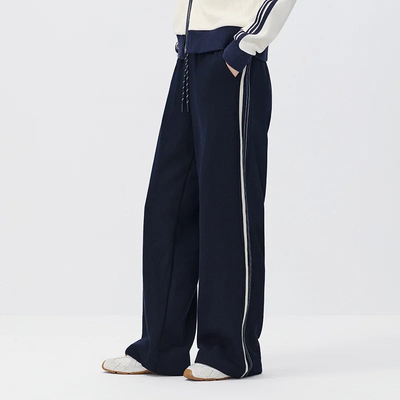 Semir Women Casual Pants Color Block Fleece Lined Wide Leg Sport Style 2026 New Winter Daily Wear Urban Casual Style
