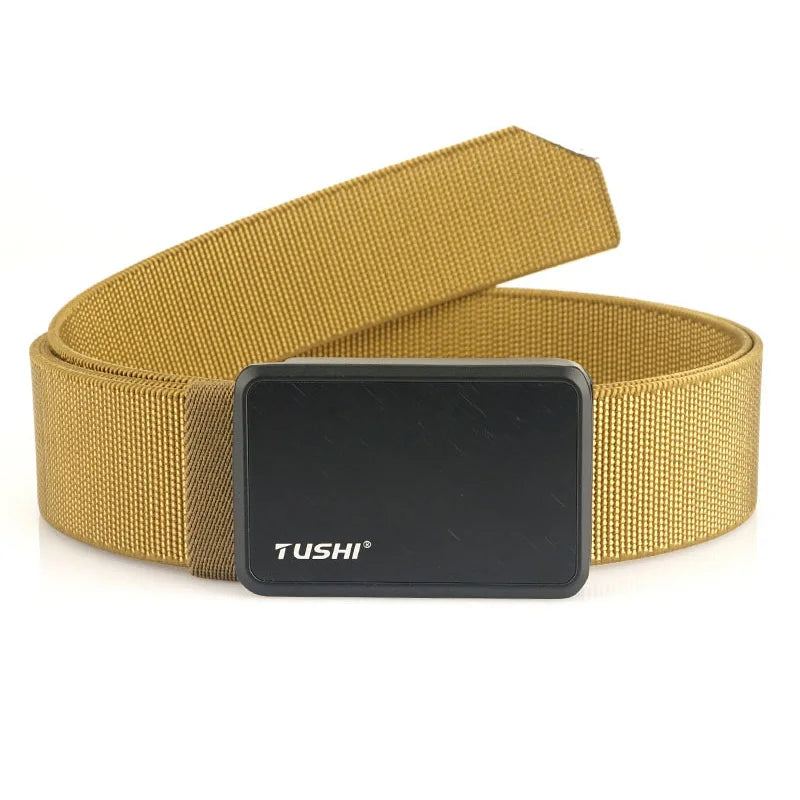 2026 New Aluminum Alloy Buckle Tactical Belt Elastic Material Woven Belts Stylish Casual Girdle for Young Men