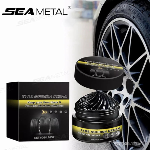 SEAMETAL Premium Tire Renewal Wax Long Lasting Shine Car Wheel Polish Restorer Anti-Dust Protection Prevents Aging&Cracking