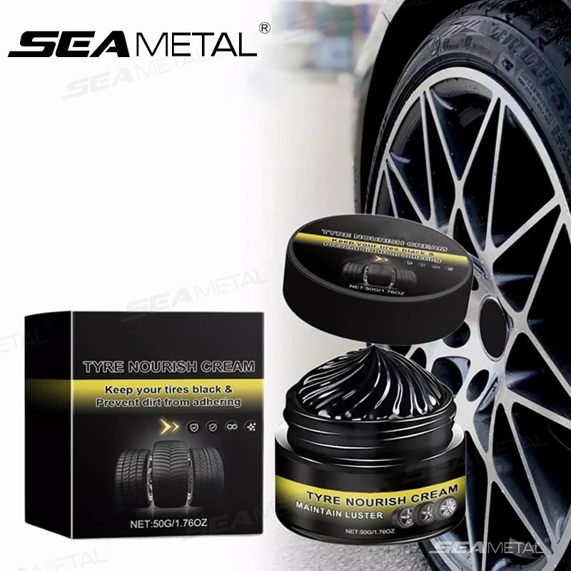 SEAMETAL Premium Tire Renewal Wax Long Lasting Shine Car Wheel Polish Restorer Anti-Dust Protection Prevents Aging&Cracking