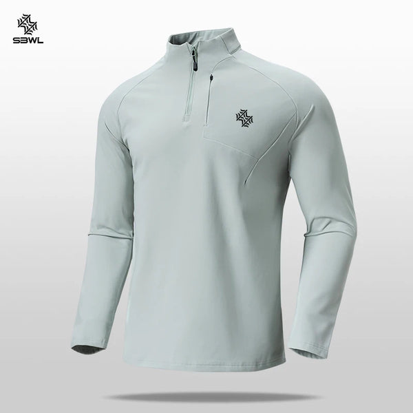 SBWL Autumn/Winter New Men's Outdoor Sports With a Base Shirt Running Skiing Mountaineering Fitness Sports Long Sleeve T-Shirt