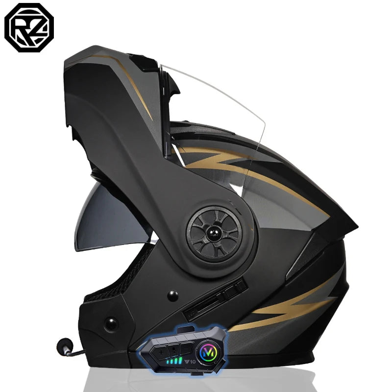 Motorcycle Bluetooth Full Face Helmet Men Women Safety Downhill Motocross Racing Modular Flip Up Helmet Casco Moto DOT Approved