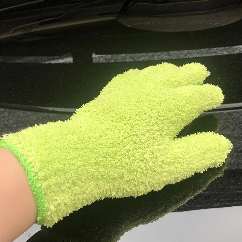 1Pair Cleaning Gloves with Built‑in Gap Brush, Reusable Hand‑Washable for Car Glass, Plants, Sunshade & Household Outdoor Use