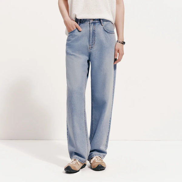 ខោបុរស Semir Denim រហែក ត្រជាក់ មានអារម្មណ៍រលុង ជើងត្រង់ បែប Vintage បោកគក់ ម៉ូដរដូវក្តៅ ឆ្នាំ២០២៦ ស្ទីលធម្មតា