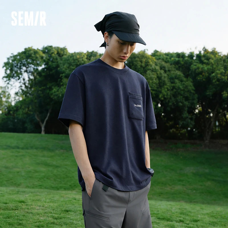 Semir Unisex Tshirt Heavyweight Mountain Style Loose Knit Short Sleeve Summer 2026 Versatile Urban Casual Style Top