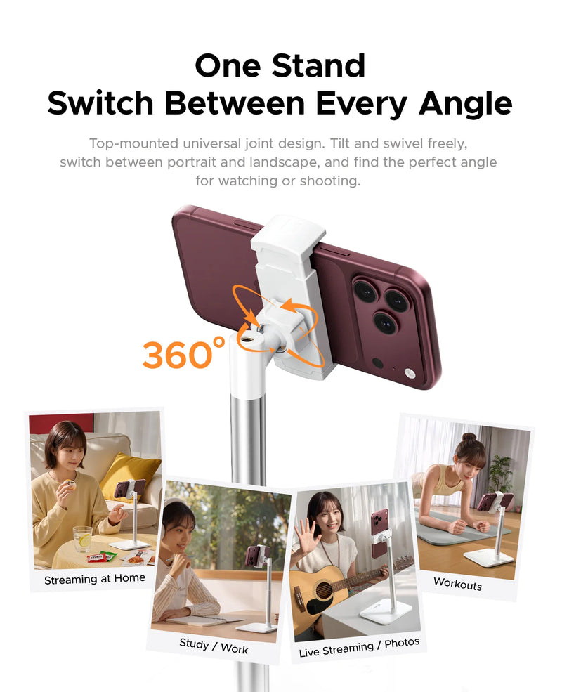 ORICO Phone Desktop Stand Live Broadcast Overhead Adjustable Lifting Telescopic Selfie Rotating Aluminum Alloy Support Frame