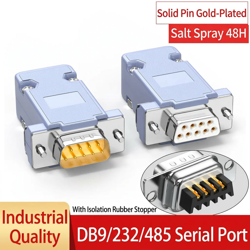 DIVEDEER DB9 Male & Female Connectors 9-Pin RS232/485 Serial Port Adapter COM Port Plug for PLC