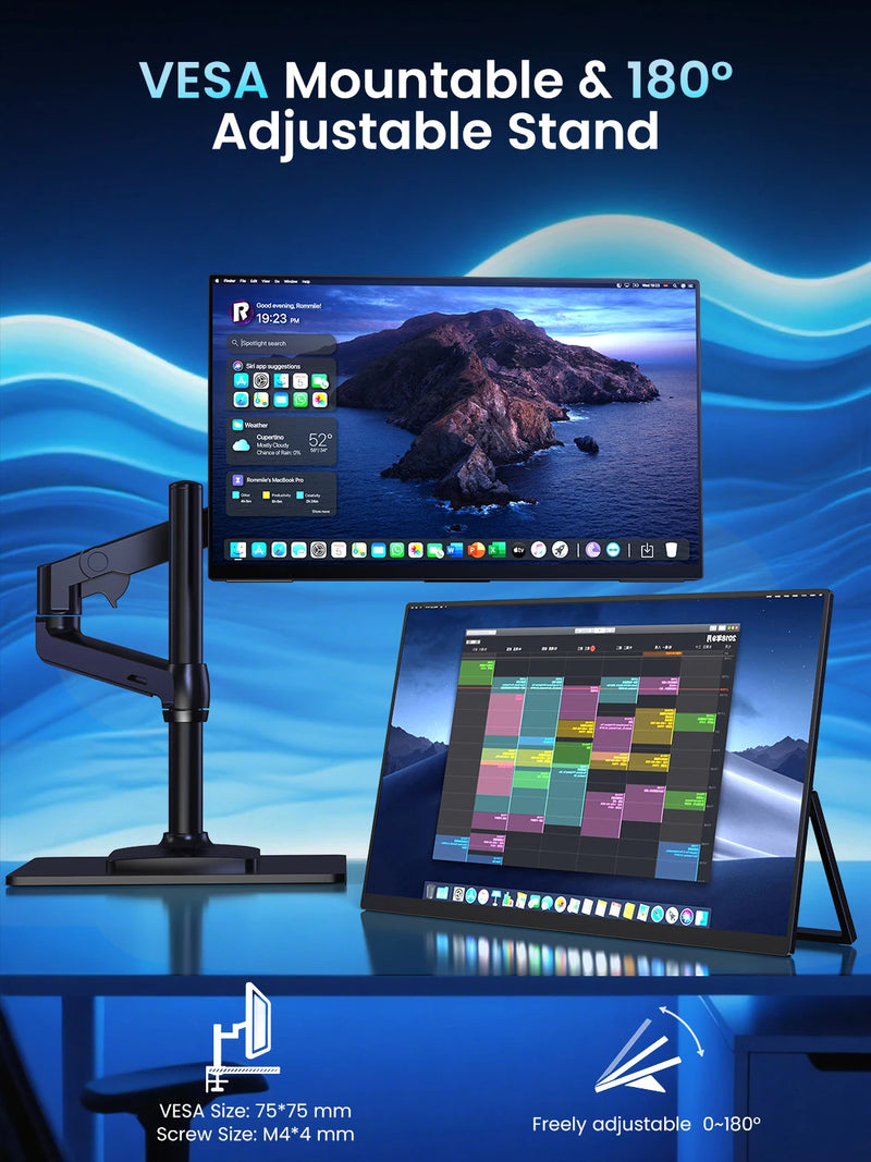 UPERFECT UColor T17 4K UHD Monitor W/ Vesa Adjustment Stand 17.3" 120Hz Gaming Display For Switch NS2 PS5 XBOX PC Laptop PC MAC