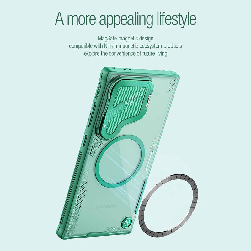 Nillkin For Samsung Galaxy S24 Ultra Magsafe Case for Samsung S24 Ultra Magnetic Anti Shockproof Back Cover With Camera Holder