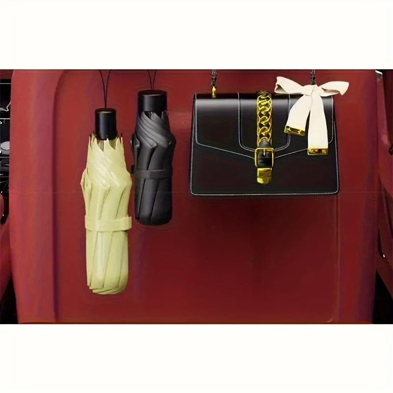 1/2Multifunctional car storage rack with hooks、Cup holder and storage box - Durable and sturdyPPMaterial, for seat back Aniline