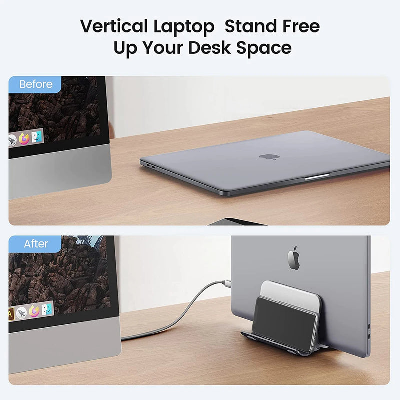 ORICO Aluminum Vertical Laptop Stand Gravity Locking Holder Desktop Notebook Stand Tablet Stand for Storage MacBook Dell Samsung