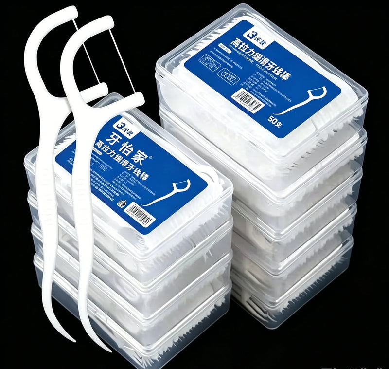 Ultra Fine Polymer Smooth Dental Floss Picks Disposable Toothpicks Portable High Tensile Dental Floss Box for Oral Hygiene