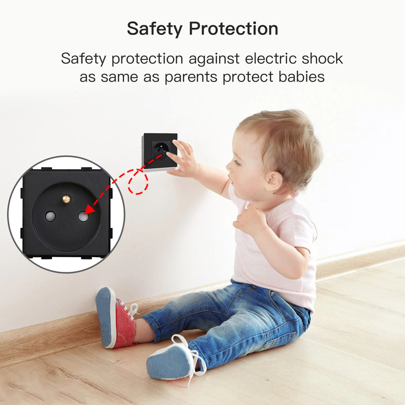 BSEED French Wall Power Socket Dual USB Type-C Charging Interface for Phone/PC Plastic Frame French Electric Outlet 250V