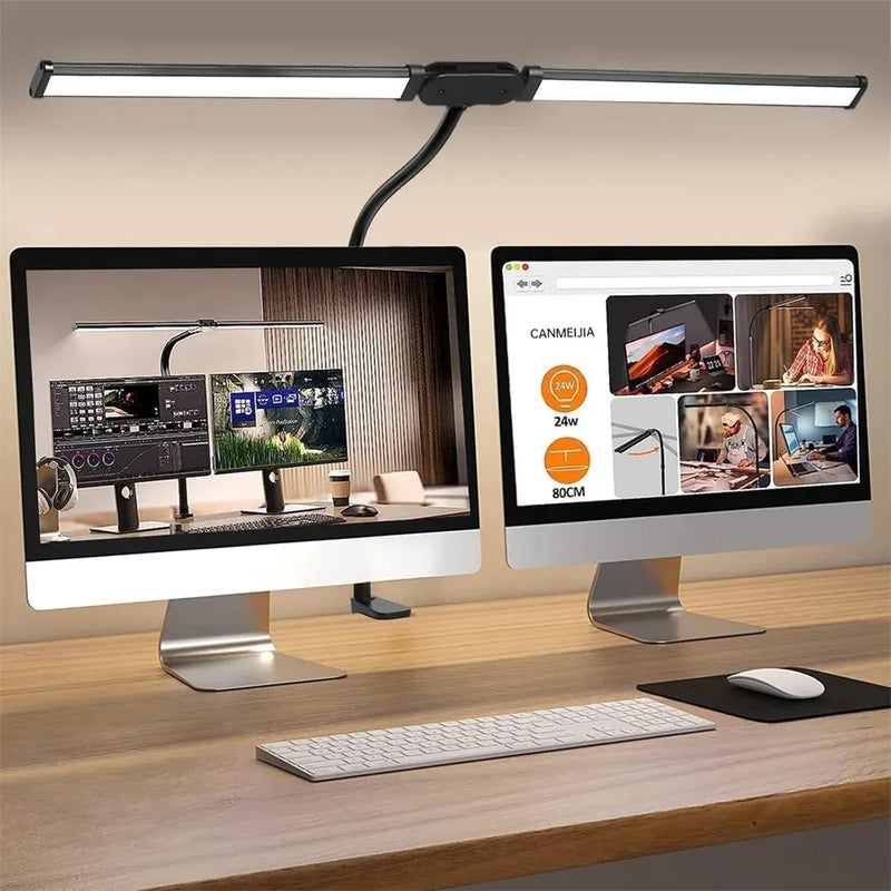 ចង្កៀងតុ LED ដែលអាចបន្ថយពន្លឺបាន ៥ ពណ៌ ក្បាលពីរ ការពារភ្នែក ចង្កៀងម៉ូនីទ័រកុំព្យូទ័រ ចង្កៀងតុ USB ចង្កៀងអានសម្រាប់ចង្កៀងការិយាល័យ