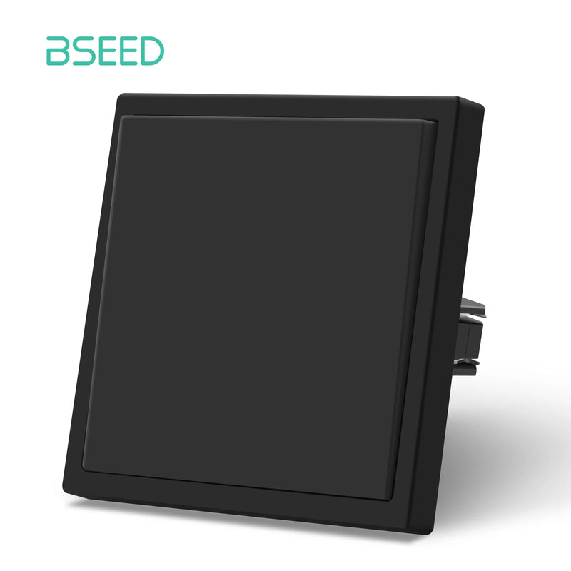 BSEED Mechanical Button Switch 1/2Gang 1Way Wall Light Switch On/Off Wall Switch Plastic Frame 80*80mm Switch