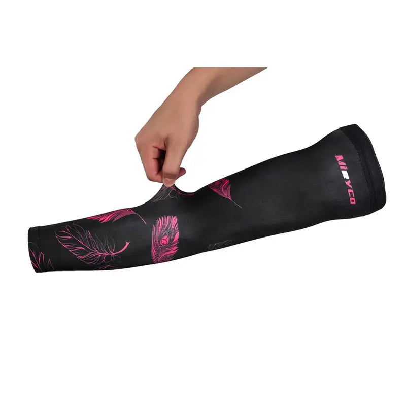 Mieyco Ice Fabric Arm Sleeves UV Protection Breathable Quick Dry Cooling Sun Protection for Cycling Running Fitness Basketball