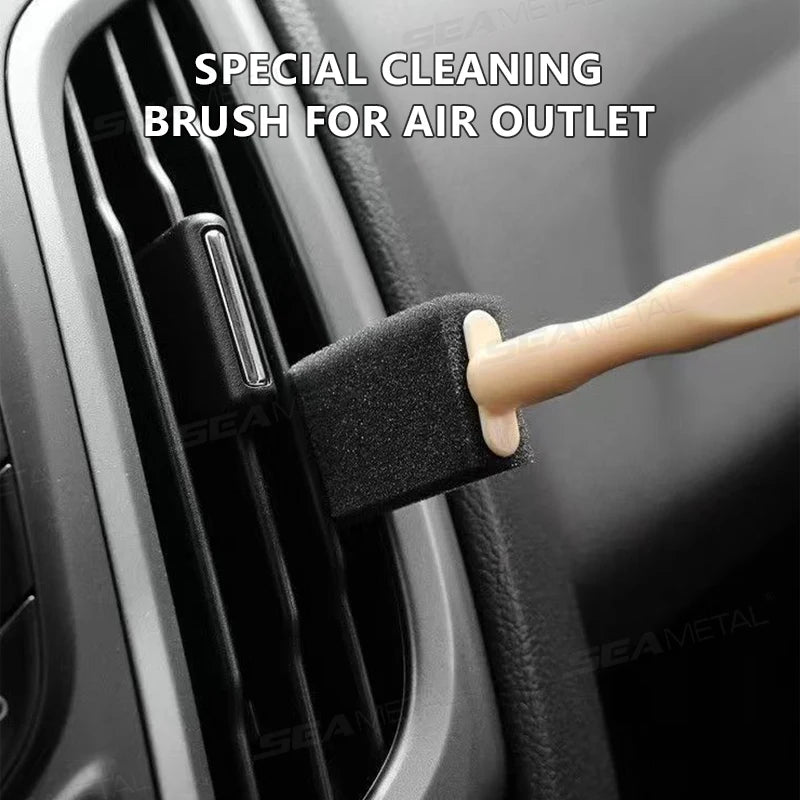 SEAMETAL 10PCS Car Air Vent Cleaner Brush Set Car Air Conditioner Cleaning Brushes Dust Remover for Car Interior Cleaning Tools