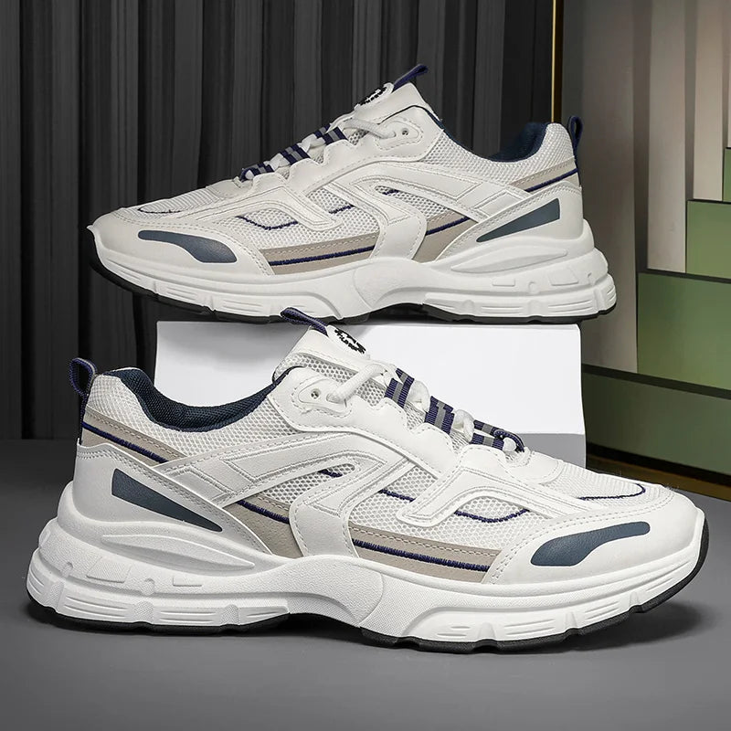 Men's casual running shoes breathable mesh soft sole sports shoes four season student comfort outdoor sports shoes male sneakers