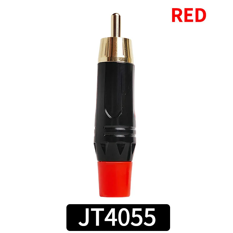 ឧបករណ៍ភ្ជាប់ RCA ប្រុសស្រោបមាស 10 ដុំ - ឌុយ Jack អូឌីយ៉ូភាពស្មោះត្រង់ខ្ពស់សម្រាប់ខ្សែឧបករណ៍បំពងសម្លេង DIY ឧបករណ៍ពង្រីកសំឡេង និងខ្សែភ្លើងប្រព័ន្ធ Hi-Fi