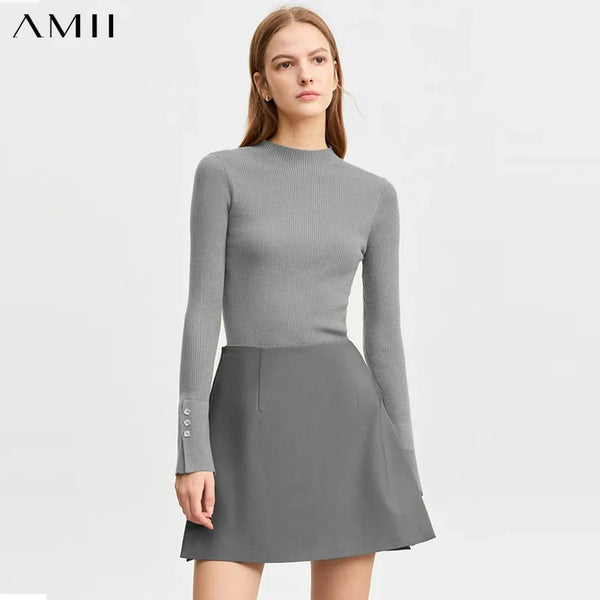 AMII សំពត់ខ្លីធម្មតាសម្រាប់នារី រចនាបថតិចតួចបំផុត រដូវស្លឹកឈើជ្រុះ ឆ្នាំ២០២៦ ម៉ូដថ្មីសម្រាប់នារីធ្វើដំណើរ សំពត់ខ្លីរាងអក្សរ A 12343035